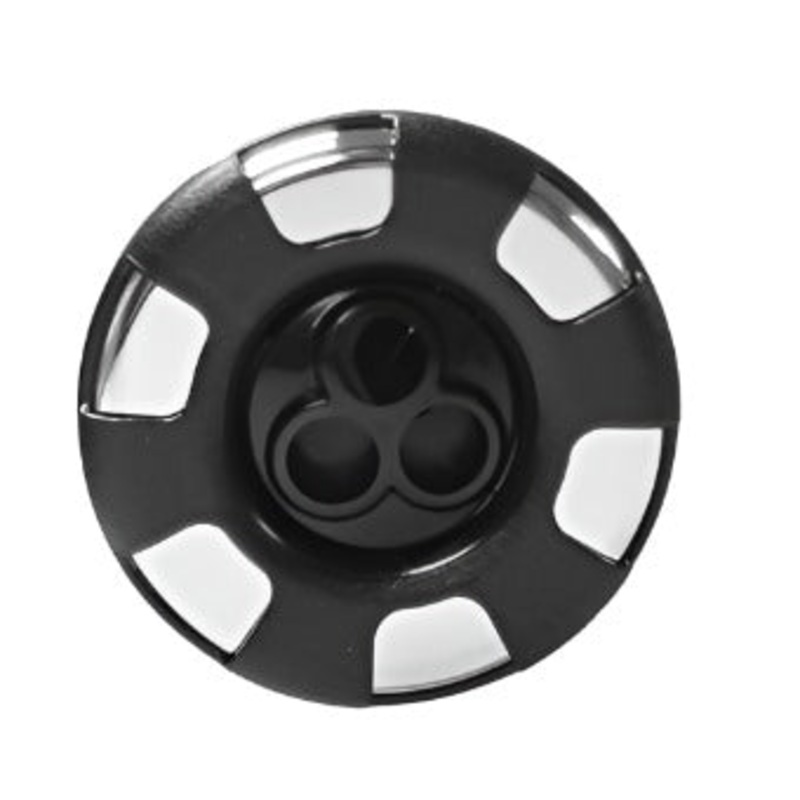 14719 JET, POLY STORM, THREADED, MASSAGE, BLACK/SS TRIM, 6-SPOKE ESC