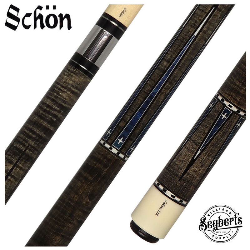 Schon Pool Cue - Grey Stain with Blue Points - LTD2300-3GREY
