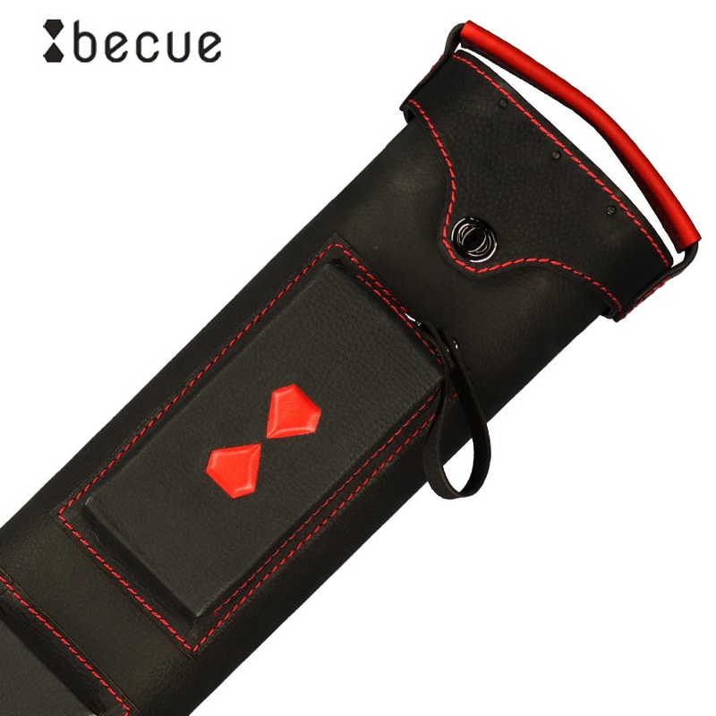 Becue Red 3x6 Hard Leather Pool Cue Case - BC577RD