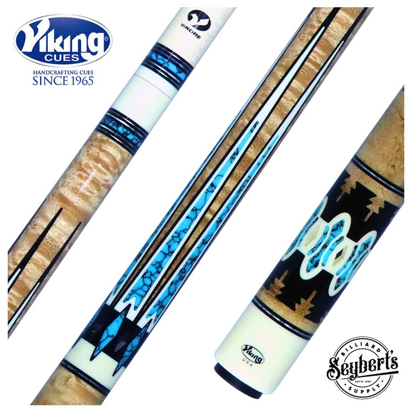Viking Limited Edition Two-Feather Highly Figured Birdseye Maple Pool Cue - New Design