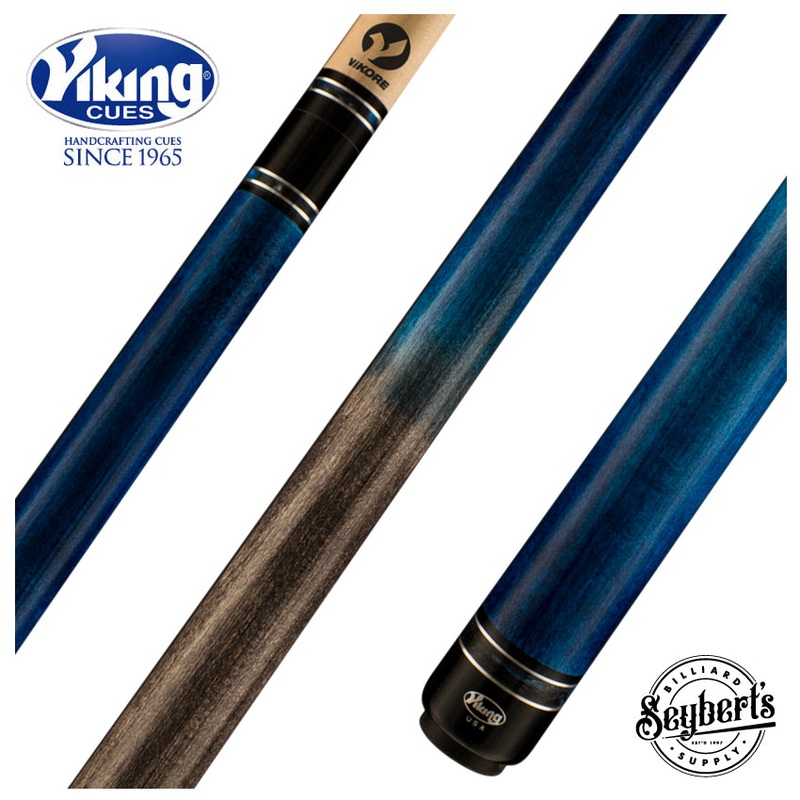 Viking Helix Series Ocean Blue and Smoke Stained Maple Play Cue - HL0116