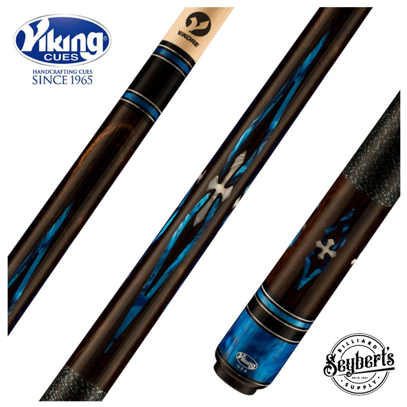 Viking Impero Series Play Cue - West African Ebony with 24 Blue Premium Pearl Inlays - IM0700