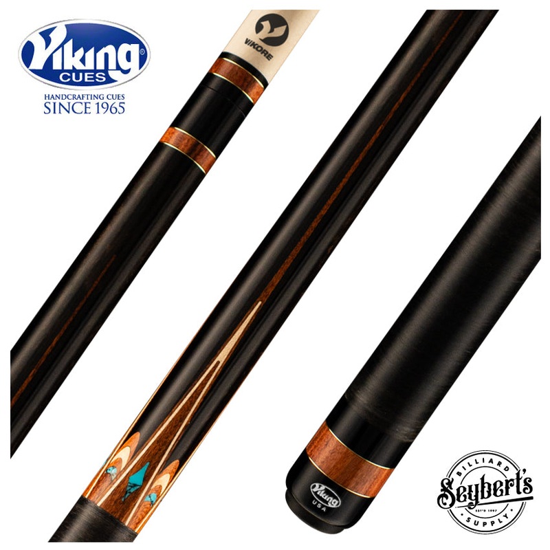 Viking Ovation Series West African Ebony with Pau Ferro and Turquoise Inlays Play Cue - OV0600