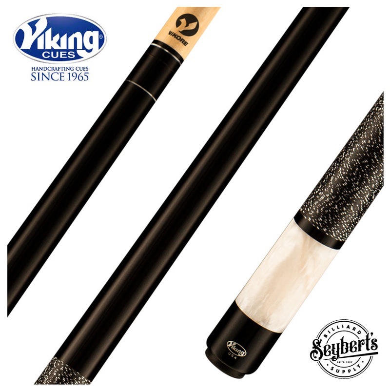 Viking Storm Series Midnight Black-Stained Maple with White Premium Pearl Butt Sleeve Play Cue- ST0702