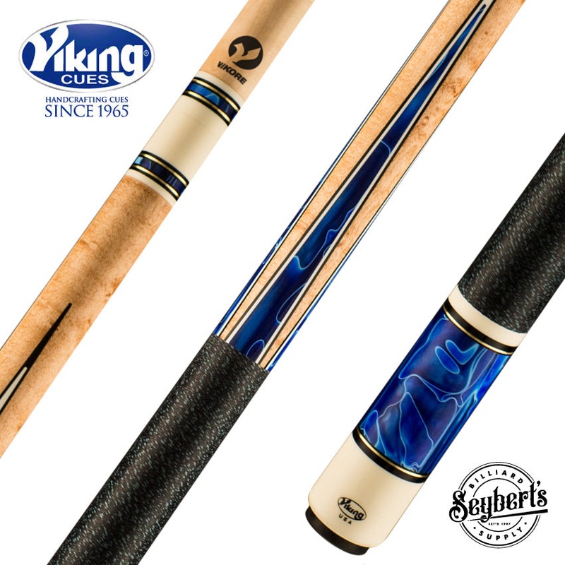 Viking Twilight Series Birdseye Maple with Cerulean Tide Premium Pearl Play Cue - TW0604