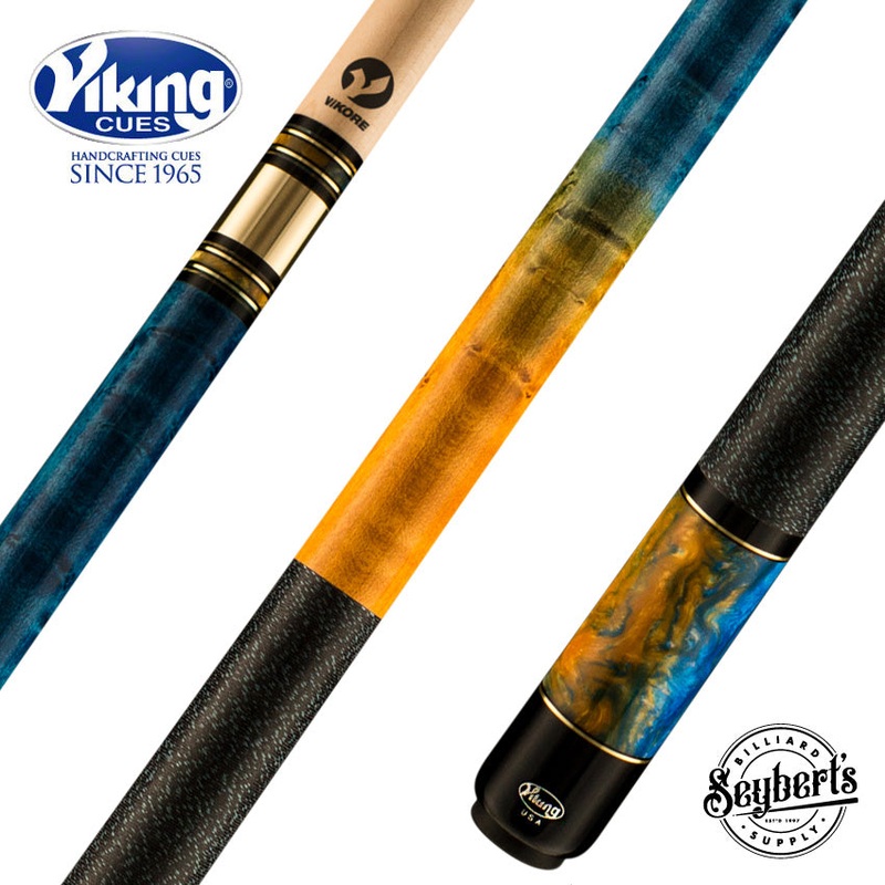Viking Twilight Series Ocean Blue & Yellow Sunflower Stain with Ocean Glow Premium Pearl Play Cue - TW0116