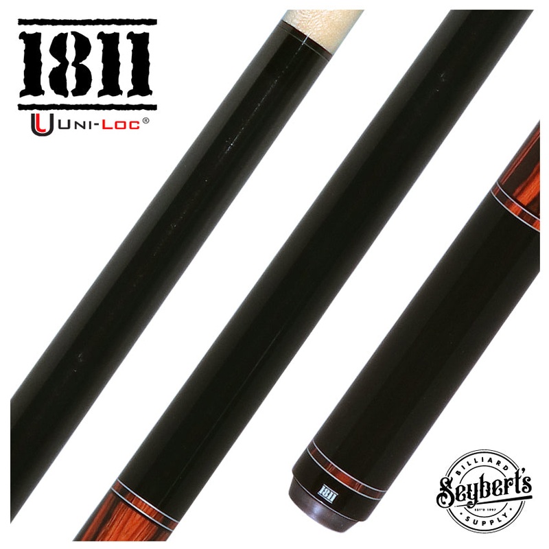1811 Model 2 Black Forearm and butt Sleeve with Coco Graphic Wrapless Pool Cue Butt - Uni-Loc