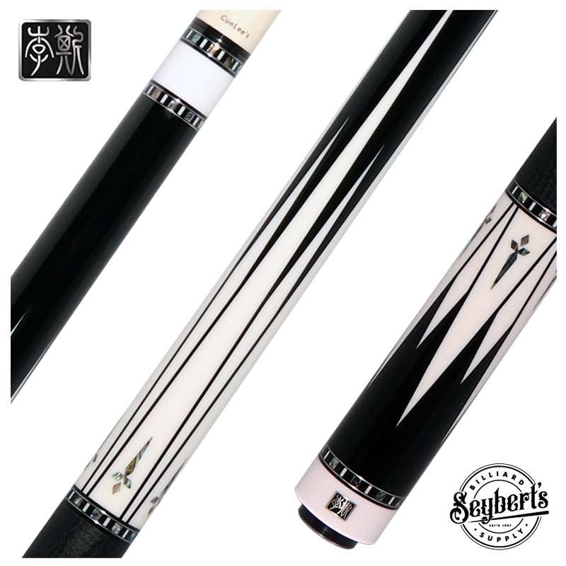 Cuelees Black Jade Dragon Pool Cue with Genuine Shark Skin Wrap