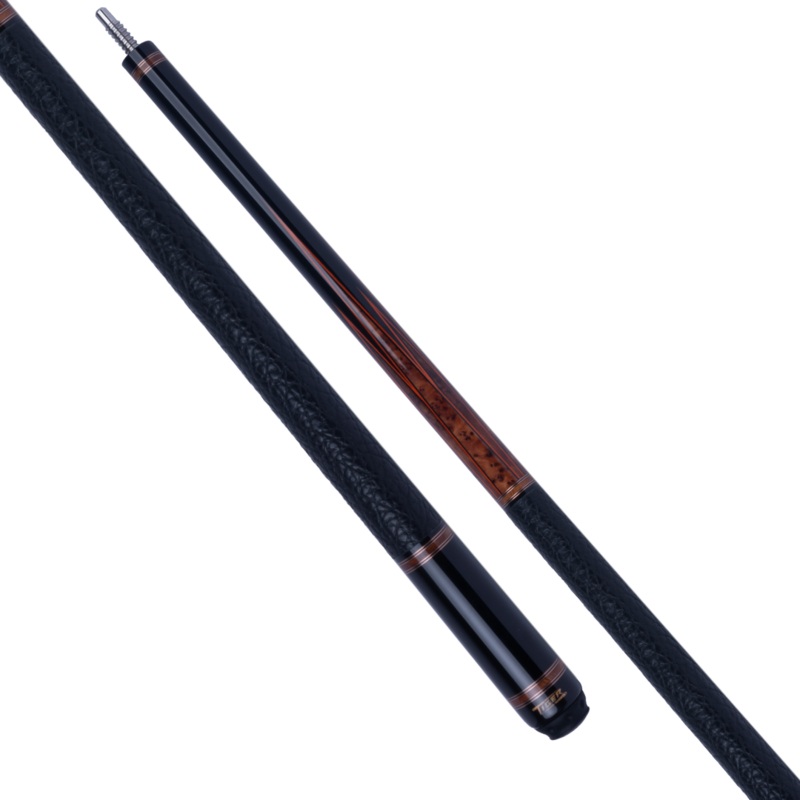 Tiger LX7 Ebony and Amboyna Burl Pool Cue with Buffalo Leather Wrap