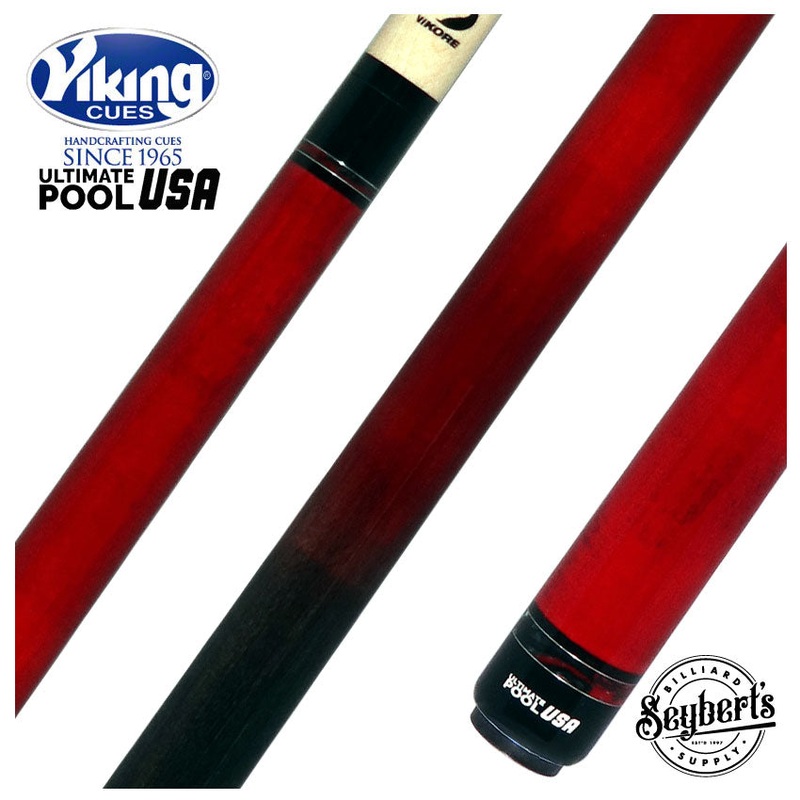Viking Ultimate Pool USA Range Series Crimson and Smoke Faded Stain Wrapless Pool Cue