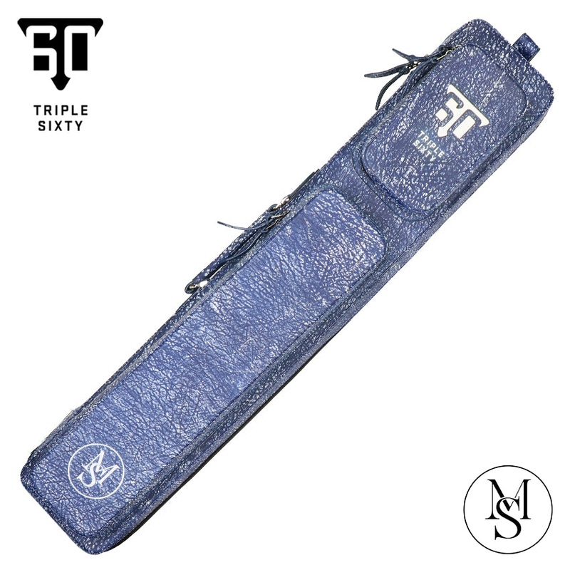 Triple 60 Margaret Styer Limited Edition 3x6 Custom Two-Tone Blue/White Leather Butterfly Soft Cue Case
