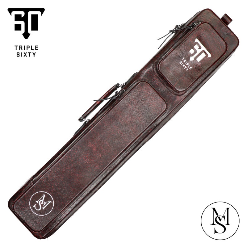 Triple 60 Margaret Styer Limited Edition 3x6 Signature Two-Tone Burgundy/Red Leather Butterfly Soft Cue Case