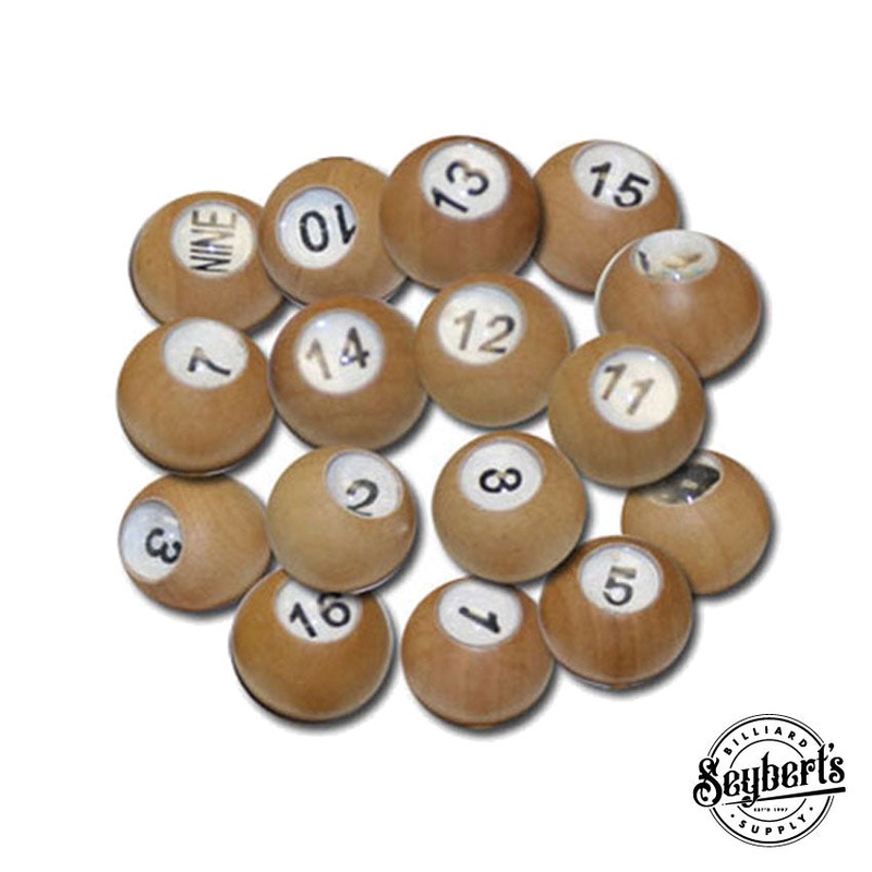 Wood Tally Pool Balls