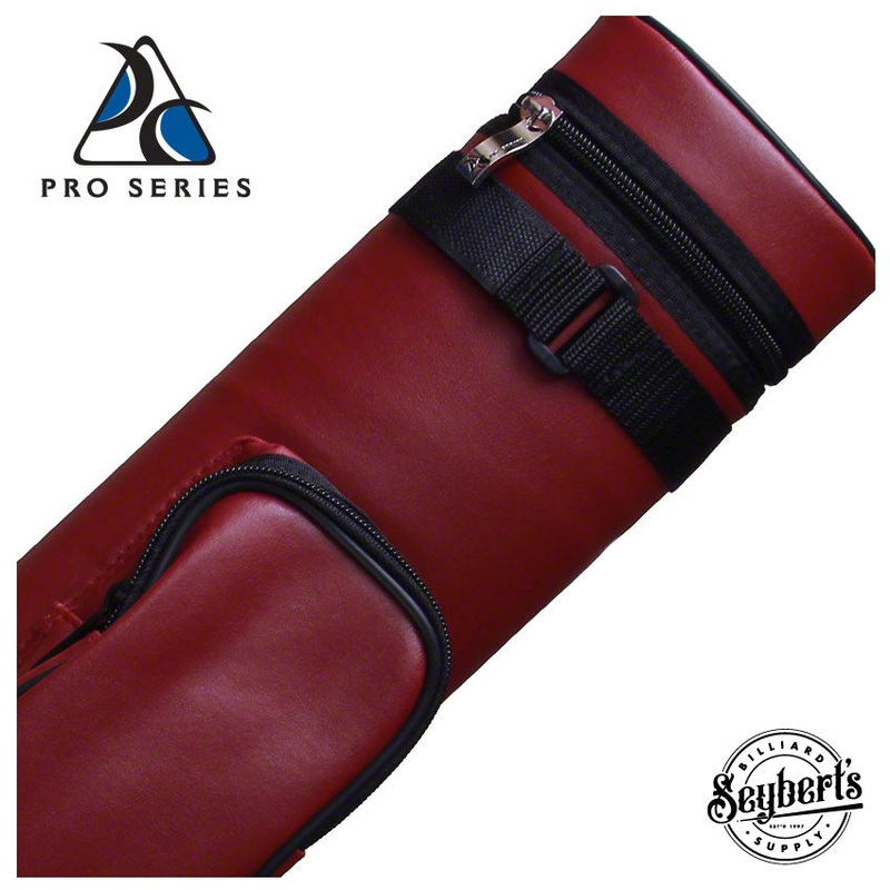 Pro Series Traditional Burgundy 2x2 Hard Pool Cue Case - PR22VC
