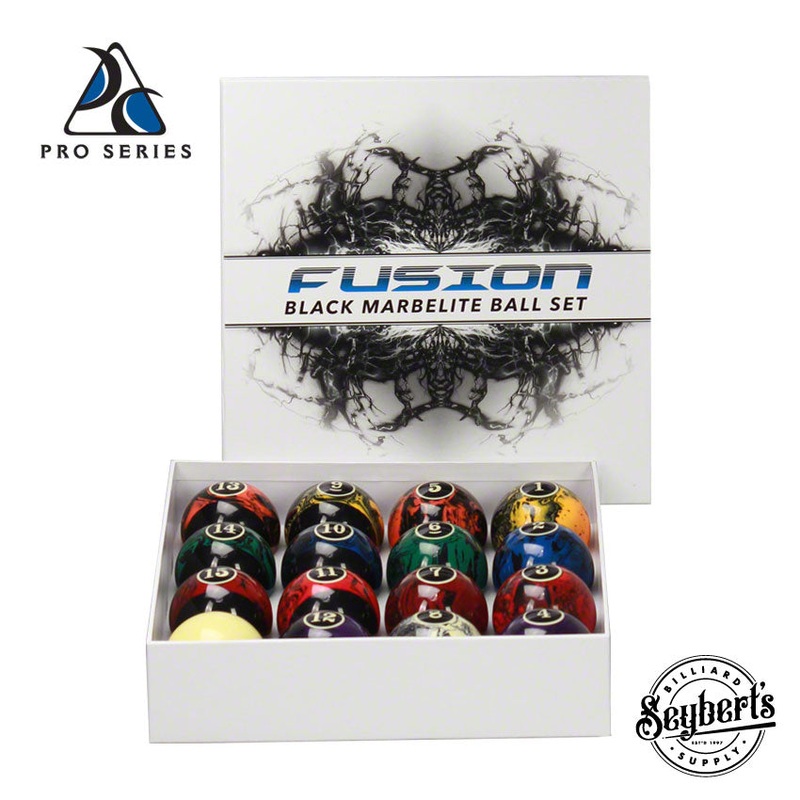 Black Fusion Marble Pool Ball Set