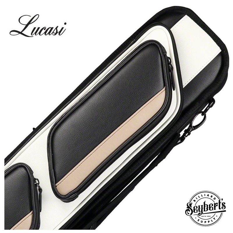 Lucasi Black and White 4x8 Soft Pool Cue Case - LC1048W