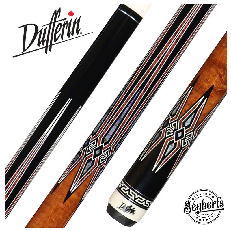Dufferin Black with Brown Stained Maple Graphic Pool Cue - D542
