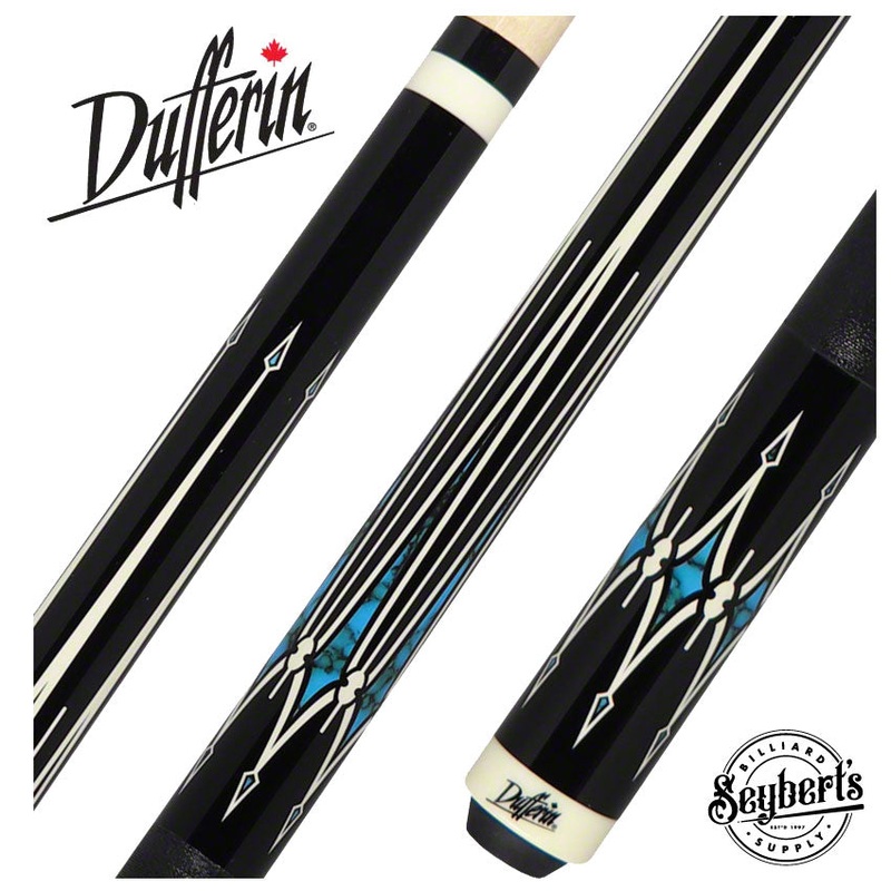 Dufferin Black Turquoise Pool Cue - D355
