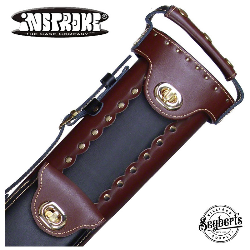 Instroke Leather Cowboy Chestnut/Black 2x3 Pool Cue Case - LC2X3CB