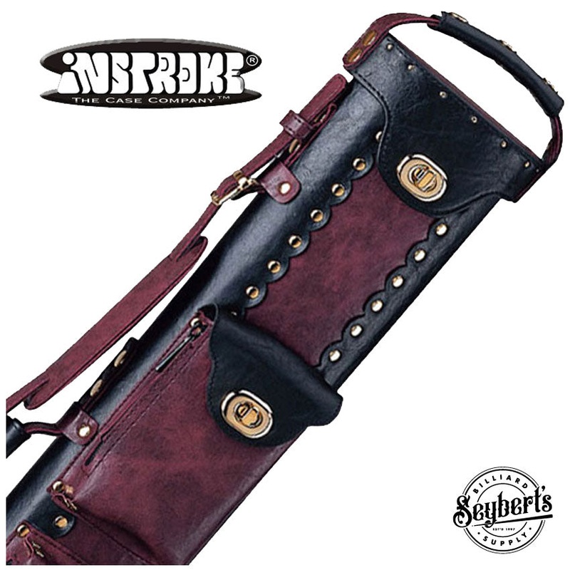 Instroke Vinyl Cowboy Black/Burgundy 2x3 Pool Cue Case - VC23BB
