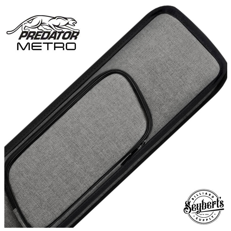 Predator Metro Nylon Grey Top Zip 3x5 Hard Pool Cue Case - NYL3B5SLGRYH