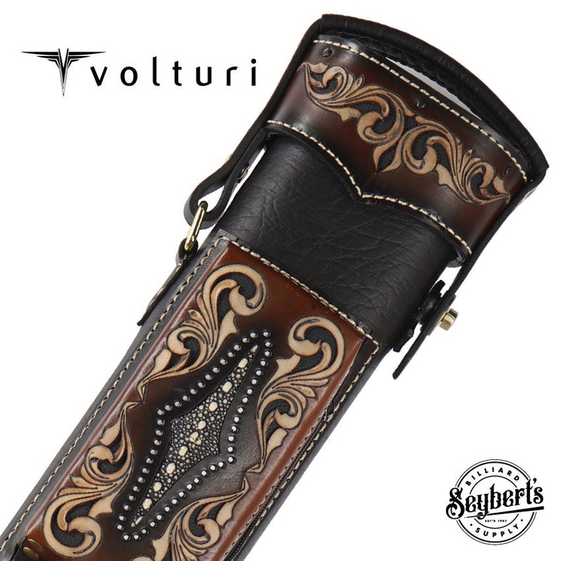 Volturi Custom Venice Black/Tan 2x4 Hard Pool Cue Case - VCVS2x4BLKTAN