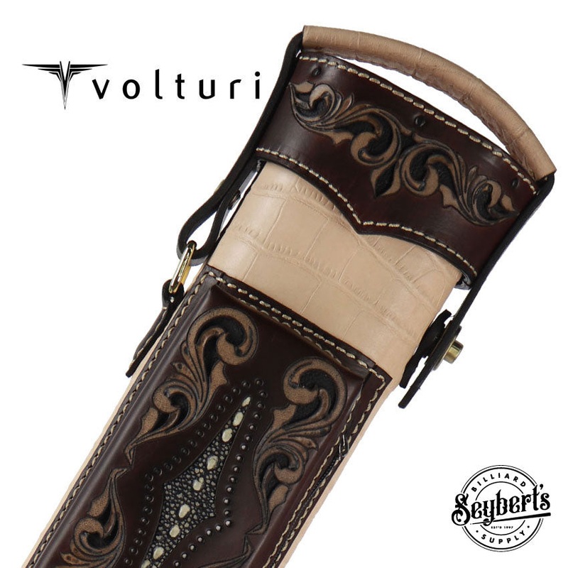 Volturi Custom Venice Natural/Brown 3x6 Hard Pool Cue Case - VCVS3x6NATBRN