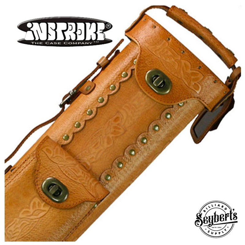 Instroke Saddle B Hand Tooled 2x4 Pool Cue Case - SAD24B