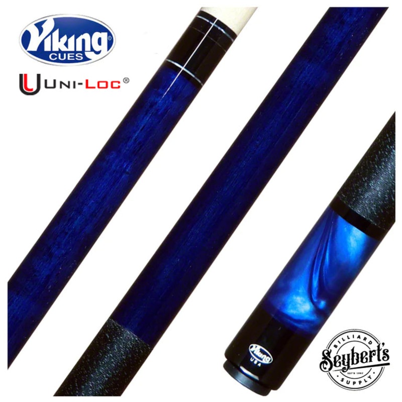 Viking Storm Series Ocean Blue Stained Blue Pearl Play Cue with STUNED Vikore Uni-Loc 12.5mm - ST0707STUNED