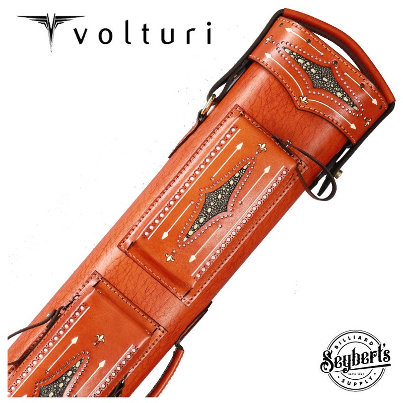 Volturi Classic Style Brick Orange 4x8 Hard Pool Cue Case - VCCS4X8OR