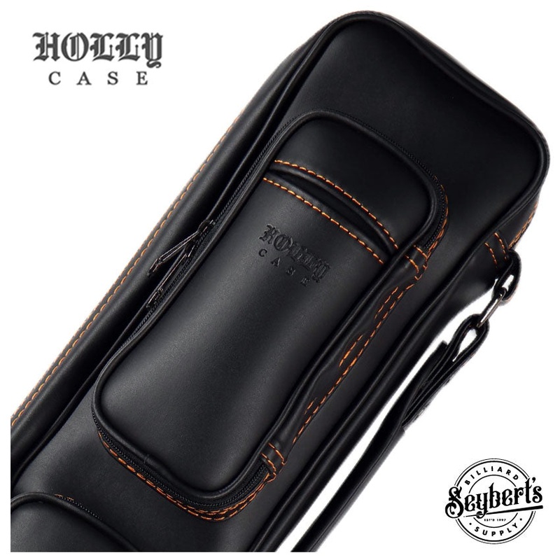 Holly Butterfly Stitched Orange 3x5 Pool Cue Case - BTF35O