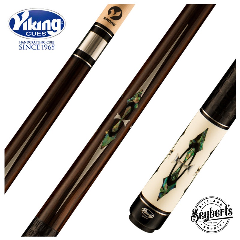 Viking Defender Series Rosewood Forearm with 56 Genuine Abalone/Black /Mirror Inlays Pool Cue
