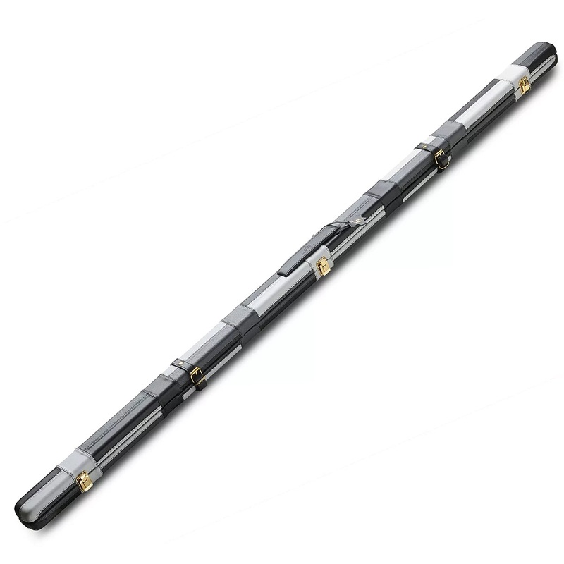 Peradon Black & Grey Block Leather Thin One Piece Cue Case