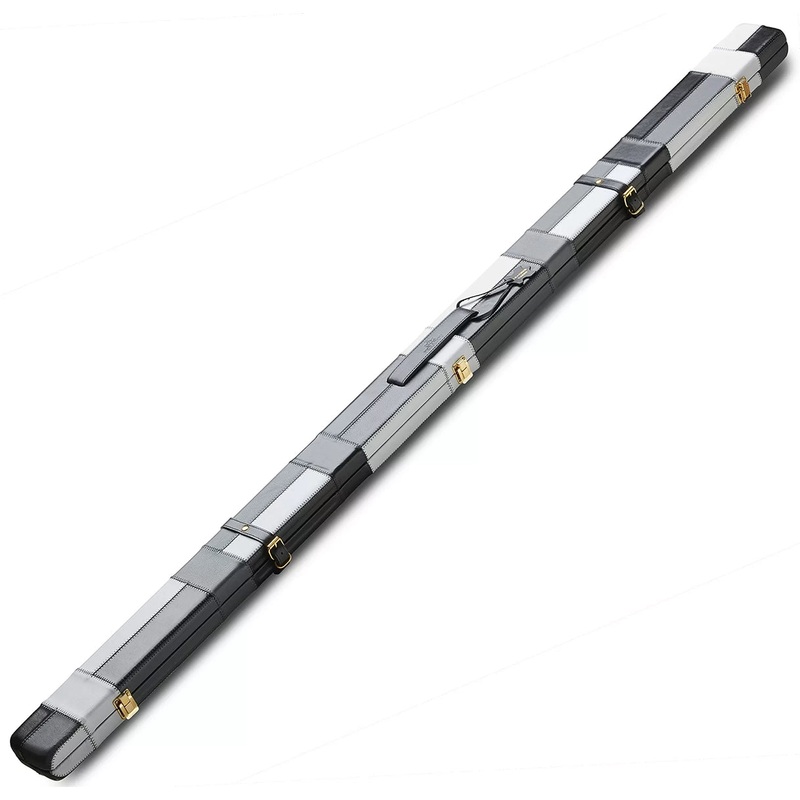 Peradon Black & Grey Block Leather Wide One Piece Cue Case