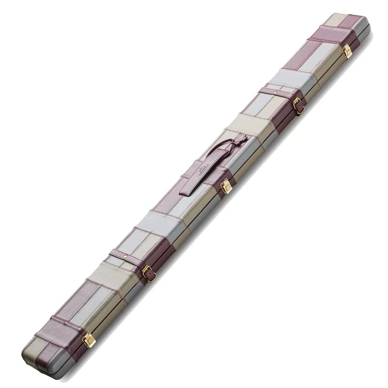 Peradon Burgundy & Grey Leather 3/4 Cue Case