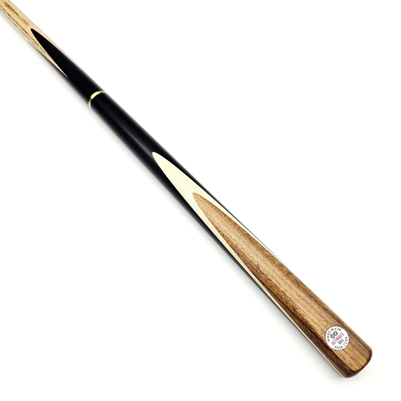 Asia Cues Ultimate No.1053 - 3/4 Jointed Snooker Cue 9.8mm Tip, 18.5oz, 57.5"