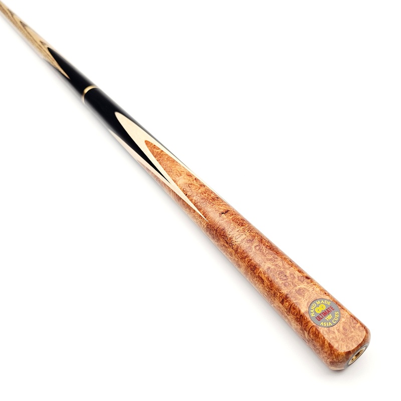 Asia Cues Ultimate No.1107 - 3/4 Jointed Snooker Cue 9.8mm Tip, 18.4oz, 58"