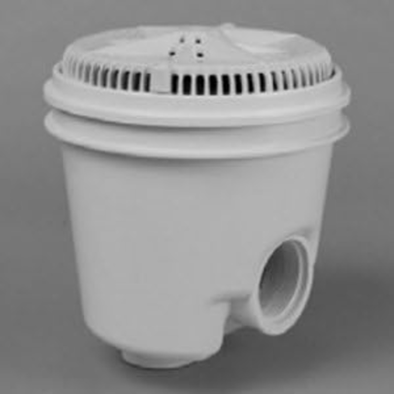 Pentair 8 in. StarGuard drain w/ 2 in. side & 1-1/2 in. bottom ports ABS sump w/ring & cover (2 pack), white