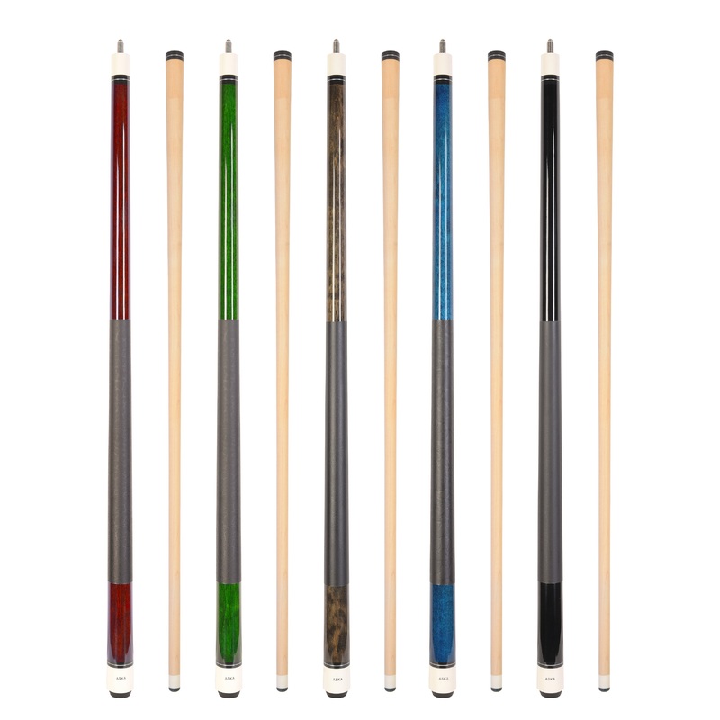 ASKA Set of 5 Pool Cue Sticks 58", 2-Piece Construction, 5/16x18 Joint, Hard Rock Canadian Maple,  L1S5
