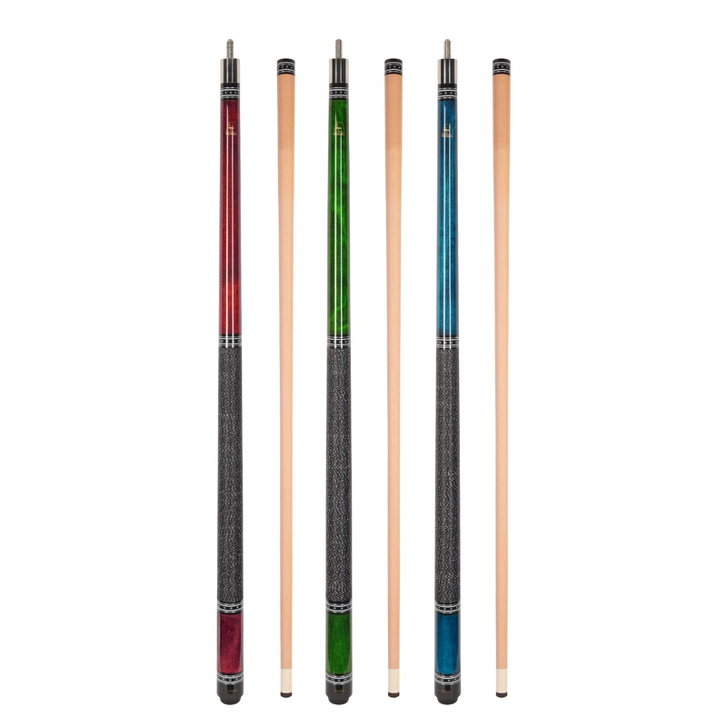 Set of 3 ASKA L9 Pool Cue Sticks 58", 2-Piece Construction, 5/16x18 Joint, Hard Rock Canadian Maple, 13mm Hard Glued On Tip, Mixed Weights and Colors, L9S3