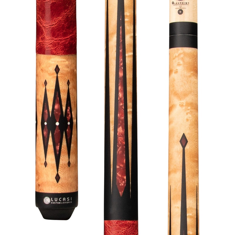 Lucasi Hybrid Light Coffee Birdseye/Red Jasper with Red Leather Wrap (LHLE2)