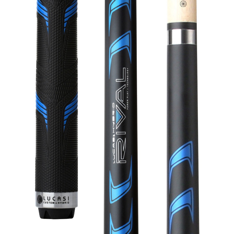 Lucasi Hybrid Rival Black & Metallic Blue Matte Finish Cue with Rival (LHRV21)