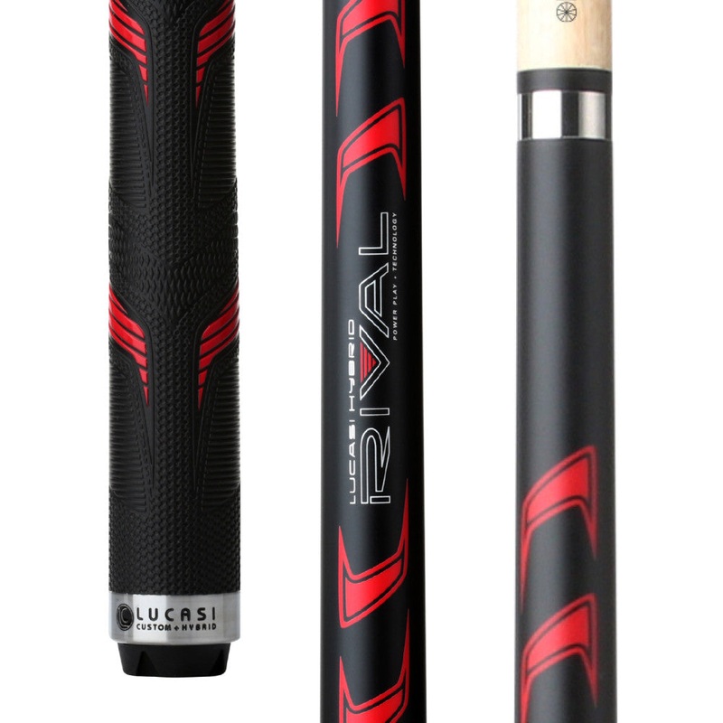 Lucasi Hybrid Rival Black & Metallic Red Matte Finish Cue with Rival G (LHRV23)
