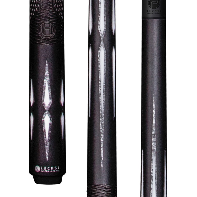 Lucasi Pinnacle Black/Imitation Bone Cue with Carbon Fiber Tech Shaft (LP20)