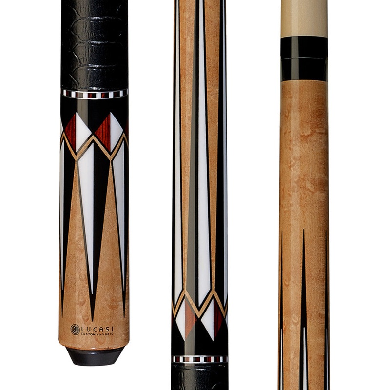 Lucasi Custom Antique Birdseye & Black/Imitation Bone Cue with Embosse (LZC31)