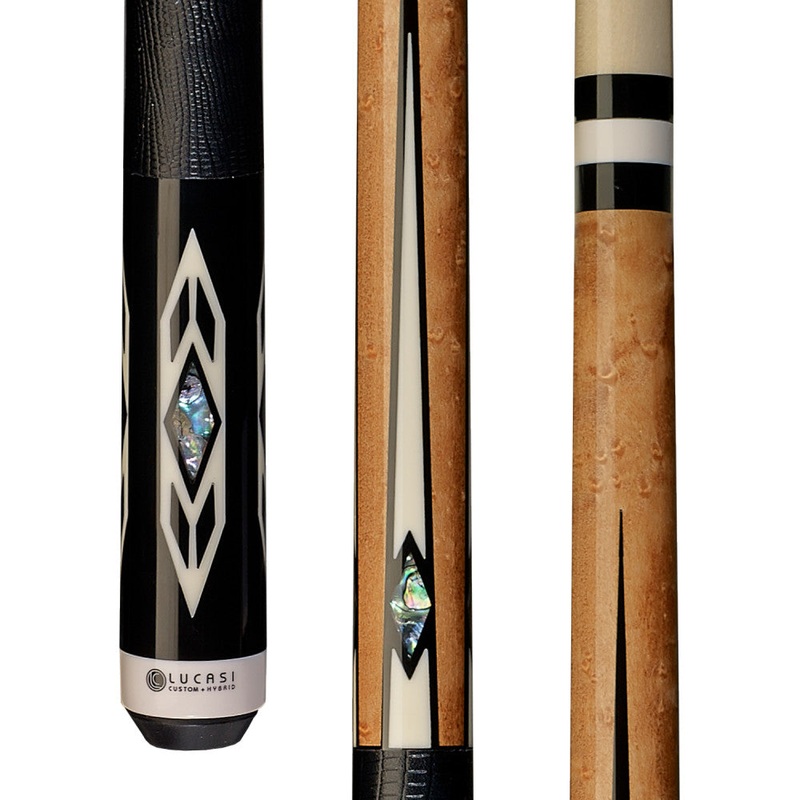 Lucasi Custom Antique Maple/Midnight Black Cue with Embossed Leather Wrap (LZC24)
