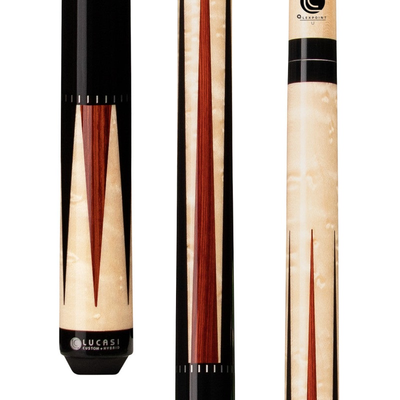 Lucasi Custom Black Onyx & Natural Birdseye/Cocobolo Wrapless Cue (LZC41)