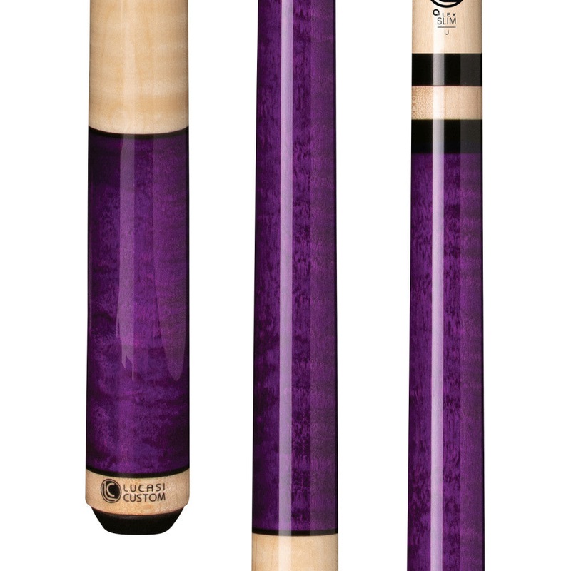 Lucasi Custom Purple Stained & Natural Birdseye Wrapless Cue (LZC6)