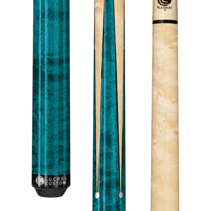 Lucasi Custom Teal Maple Sneaky Pete Wrapless Cue (LZ2000SPT)