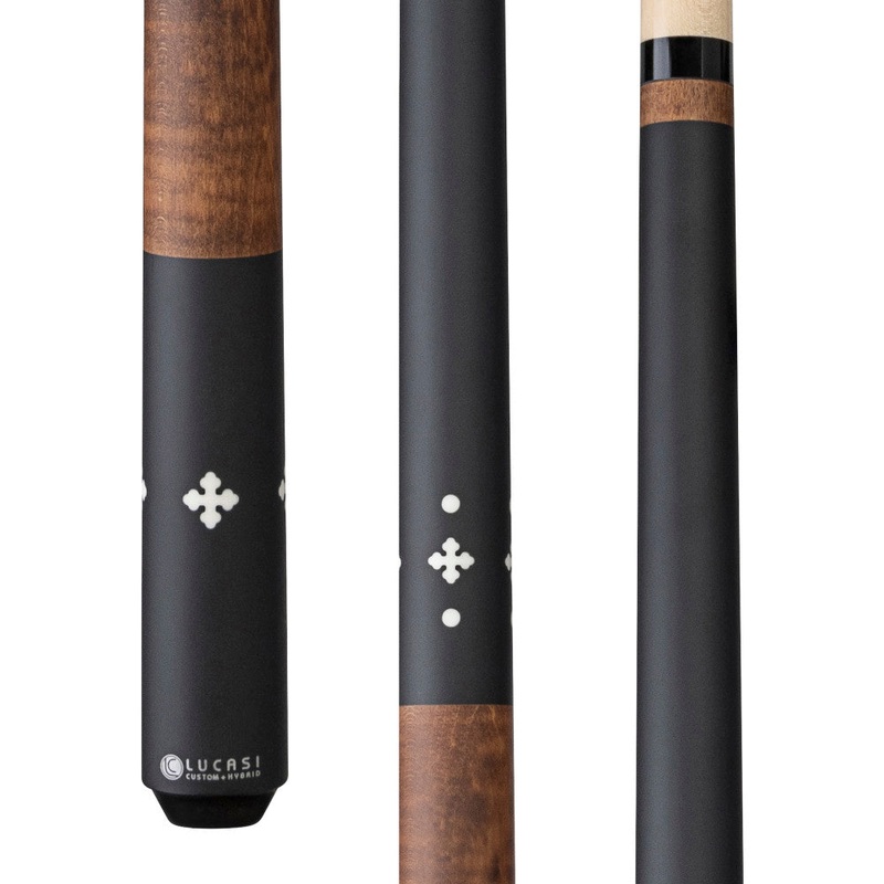Lucasi Custom Walnut Curly Maple & Matte Black/Imitation Bone Wrapless (LZC58)